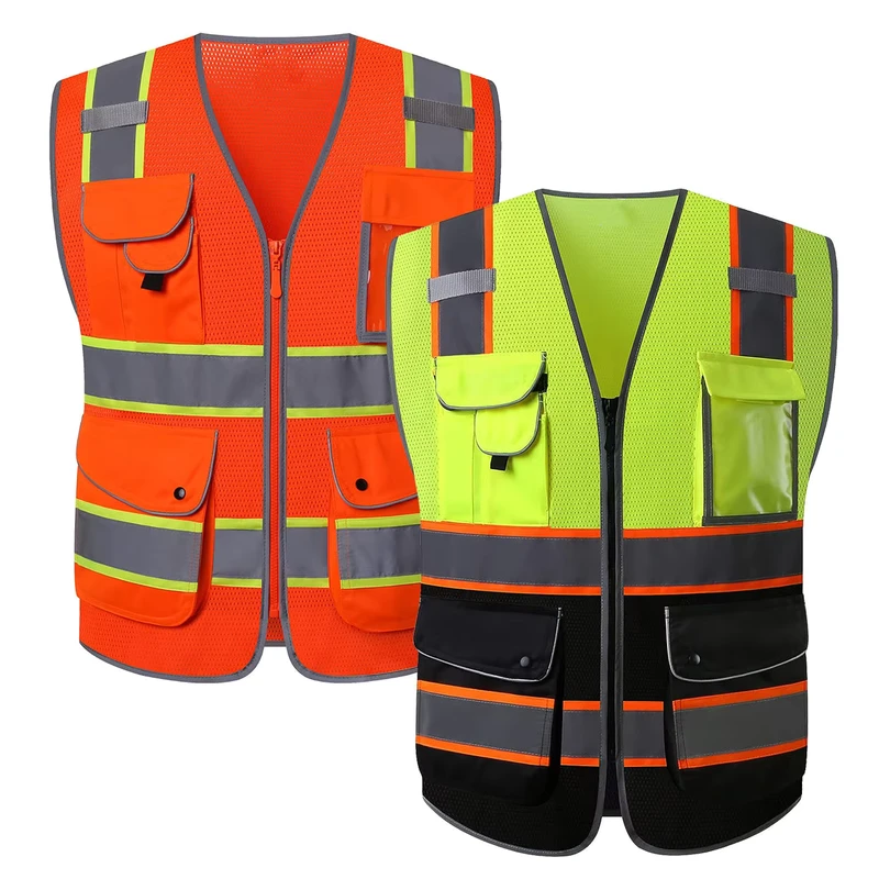 Security Workwear Crew Construction Hi Vis Reflective Safety Vest Multiple Sizes