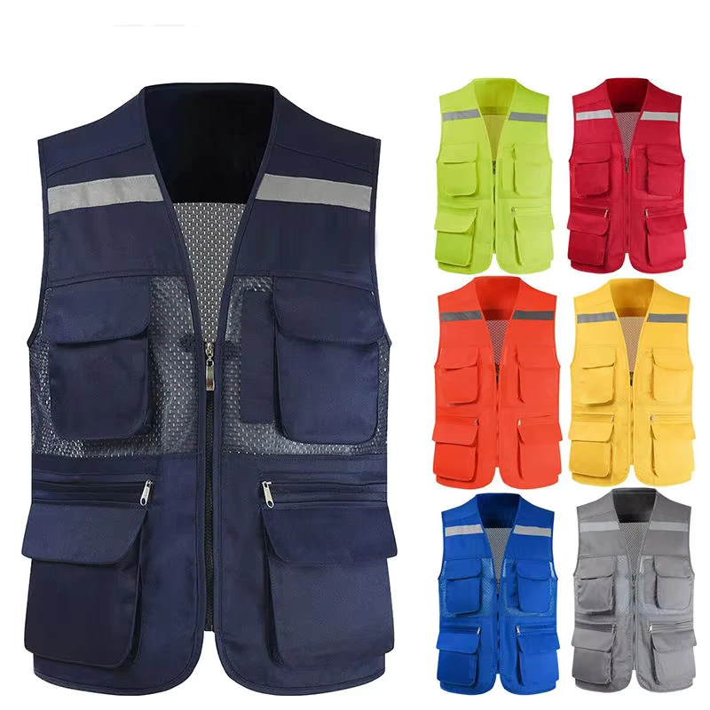 Security Workwear Crew Construction Hi Vis Reflective Safety Vest Multiple Sizes