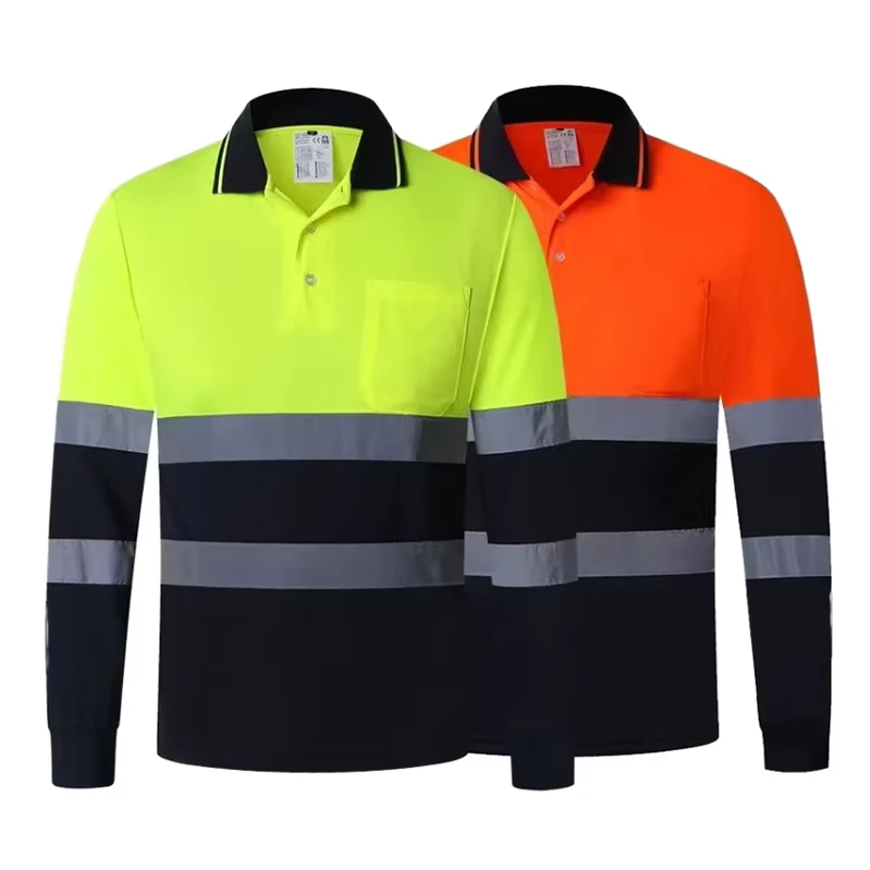 Ship Today OSHA Type R Class 3 High Visibility Breathable Quick Dry Long Sleeve Hi Vis Safety Shirts