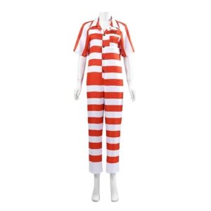 Short Sleeve Anti-static Fireproof Twill Coveralls High-strength Tear-resistant Prison Orange White Stripe Jumpsuit Unisex
