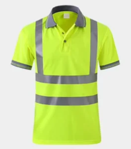 Short Sleeve Breathable High Visibility Reflective Polo Collar Safety T Shirt Custom Logo Used Clothes