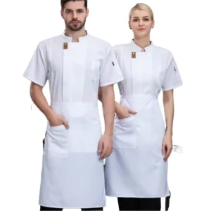 Short Sleeve Chef Uniform Breathable Kitchen Work Clothes for Restaurants Bakeries Canteens and Chinese Cuisine Staff