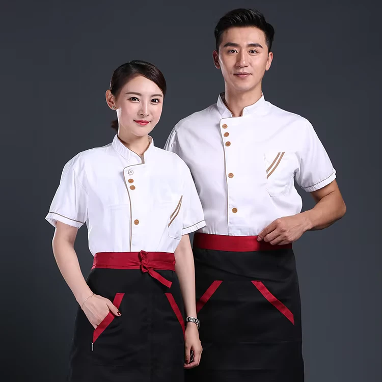 Short-Sleeve-Chef-Work-Top-for-Men-and-Women-in-Hotel-Catering-and-Restaurant-Service
