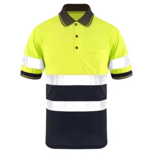 Short Sleeve Custom High Vis Reflective Safe Construction Reflective Shirt Breathable Hi Vis Safety Polo Reflective Shirts