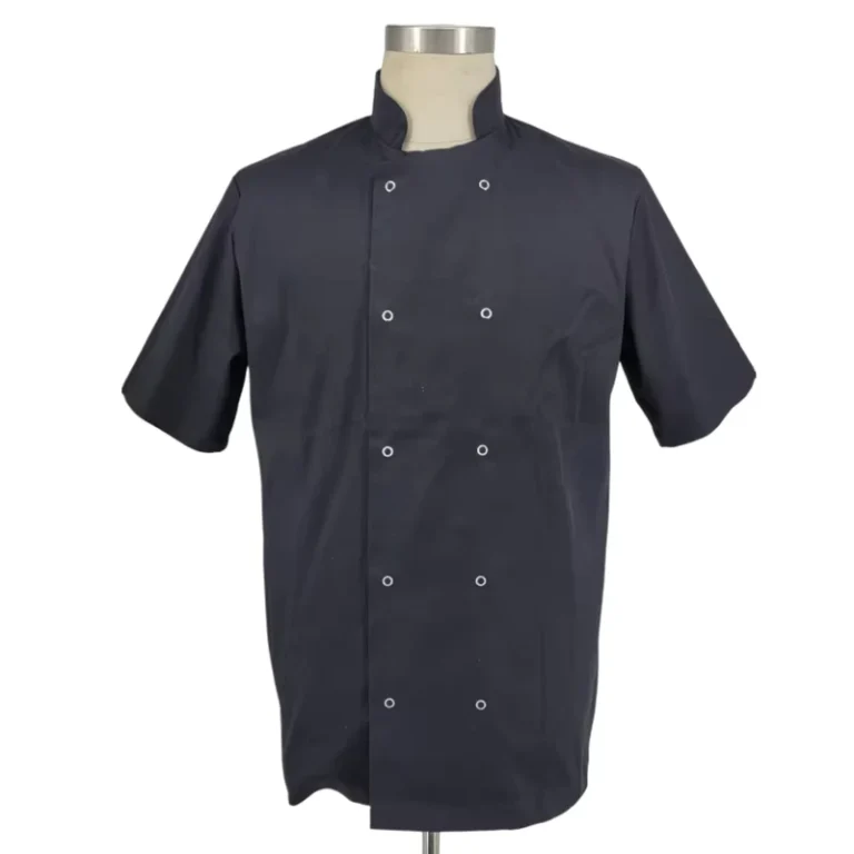 Short-Sleeve-Double-Breasted-Chef-Apron-100-Polyester-Cotton-Unisex