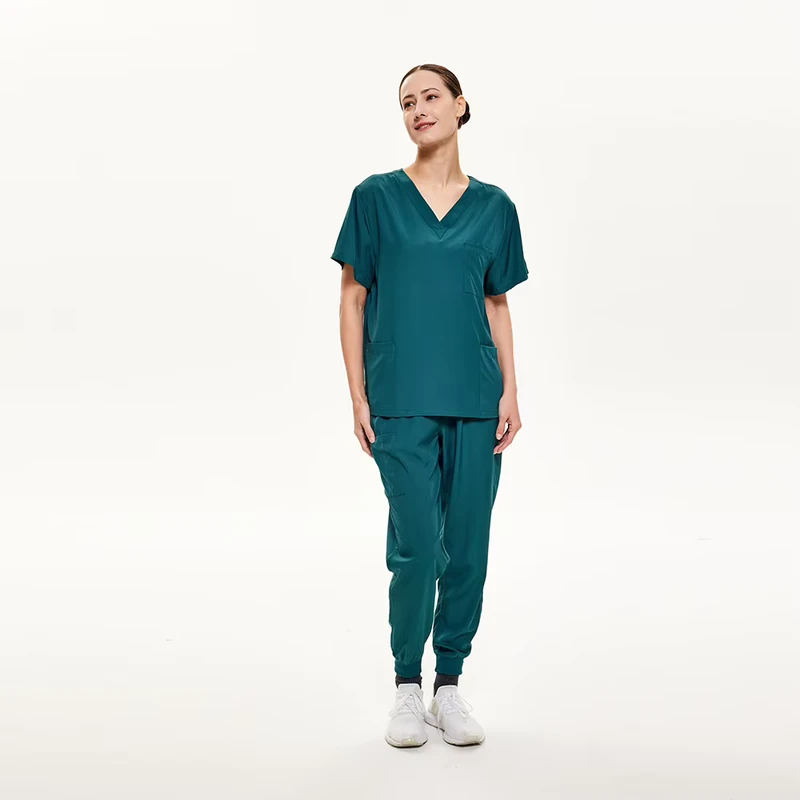 Short-Sleeve Hospital Nurse Scrub Set