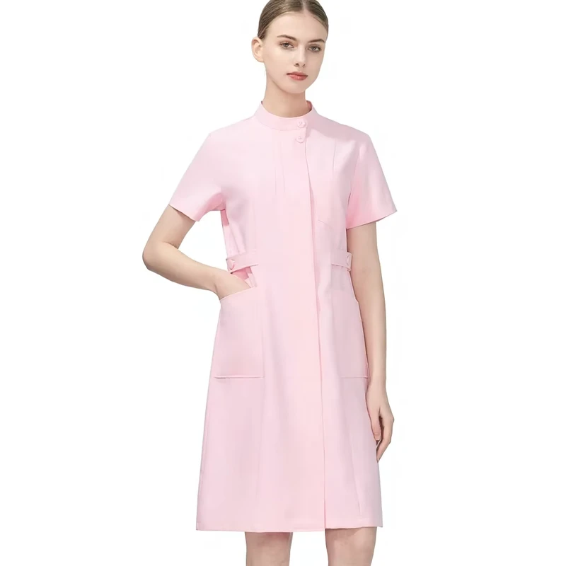 Short-Sleeve Nurse Uniforms in Pink and Blue
