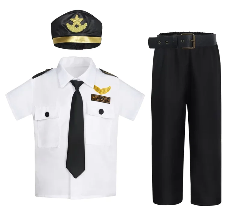 Short-Sleeve-Pilot-Clothing-Set-for-Kids-with-Hat-and-Tie