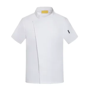 Short-Sleeve Restaurant Bar Kitchen Chef Jacket for Women and Men