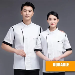 Short Sleeve Restaurant Hotel Chef Jacket for Women and Men Cooking Kitchen Chef Uniform