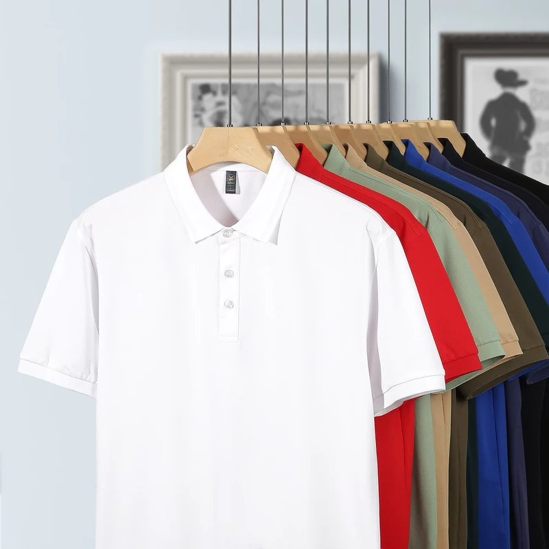 Short Sleeved T Shirt Work Clothes Printed Lapel Polo Shirt Work Clothes Shirt Large Size Men Embroidered Printing