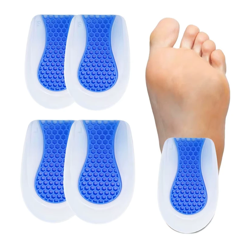 Silicone Heel Cups Cushion Insoles for Bone Spurs and Bruised Heel Pain