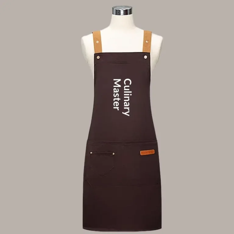 Silk-Unisex-Catering-Apron-with-Embossed-Logo-Waterproof-Shoulder-Strap