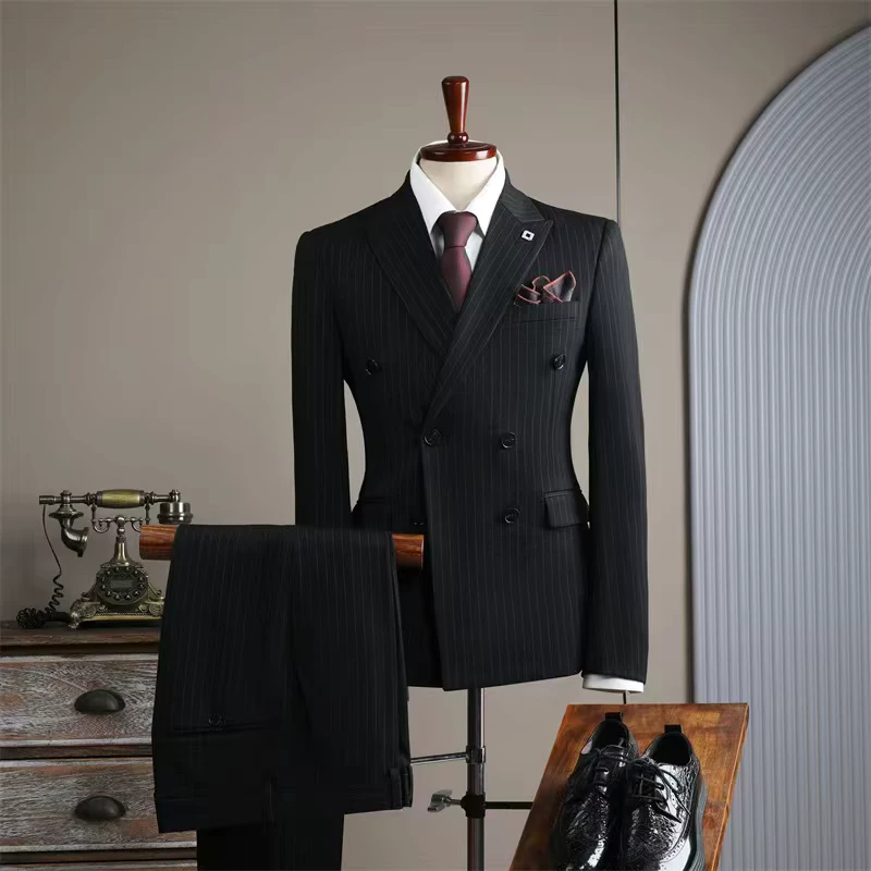 Single Breasted Tuxedo Groom Suit Two-Button Multi-Color Waterproof Blazers Spring Fall Plus Size Two-Piece Set