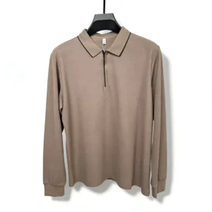 Skin-Friendly Half-Zip Work Polo Shirt, Unisex Long Sleeve, Business Travel