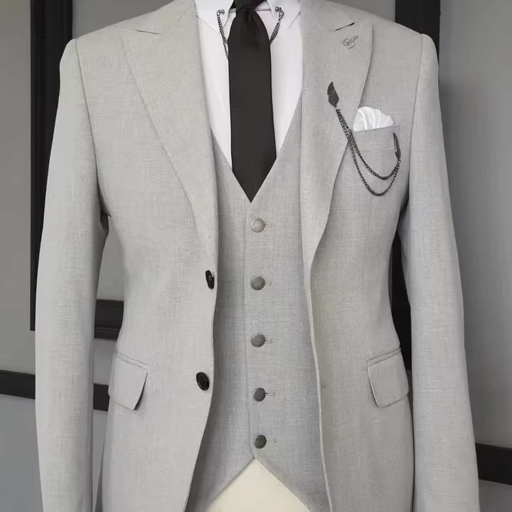 Slim-Fit-Blazer-3-Pcs-Two-piece-Set-Wedding-Formal-Peaked-Lapel-Wedding-Prom-Terno-Masculino-Mens-Suit