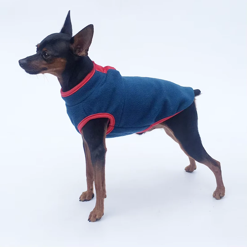 Small Dog Winter Clothes Fleece Warm Pet Jacket Autumn Winter Dog Outfit with Harness Ring Cute Mini Dog Coat