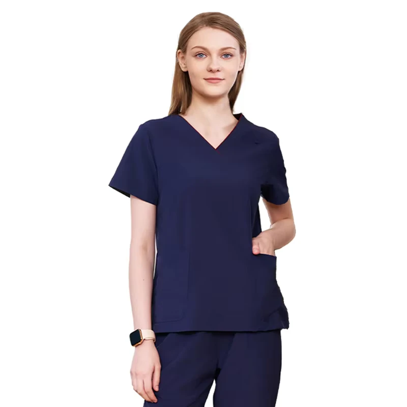 Soft Breathable Lightweight 4 Way Stretch Medical Wash Suit Uniform for Doctors Nurses Lab Workers in Polyester Spandex Blend