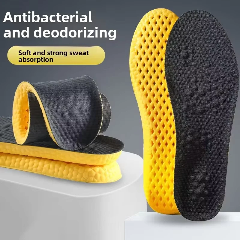Soft Underfoot Athletic Insoles Full Length PU Design Antibacterial Deodorizing Sweat Absorbent Breathable Highly Resilient