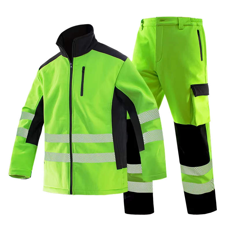 Softshell Jacket Good Quality Men Workwear Safety Clothing Hi Vis Softshell Jacket With Pants