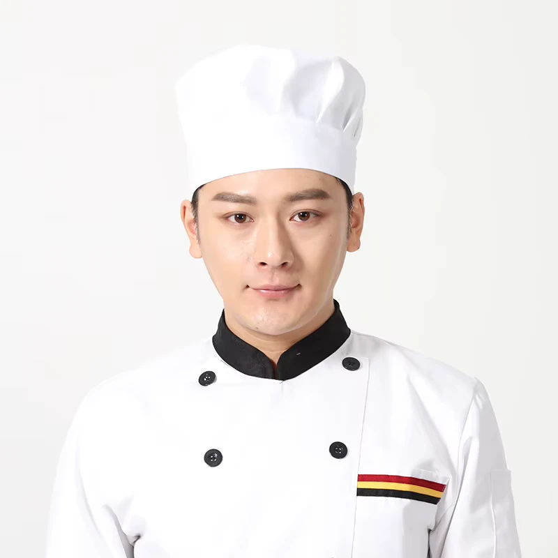 Solid Color Breathable Custom Logo Cooking Kitchen Chef Cap for Hotel Restaurant Kids