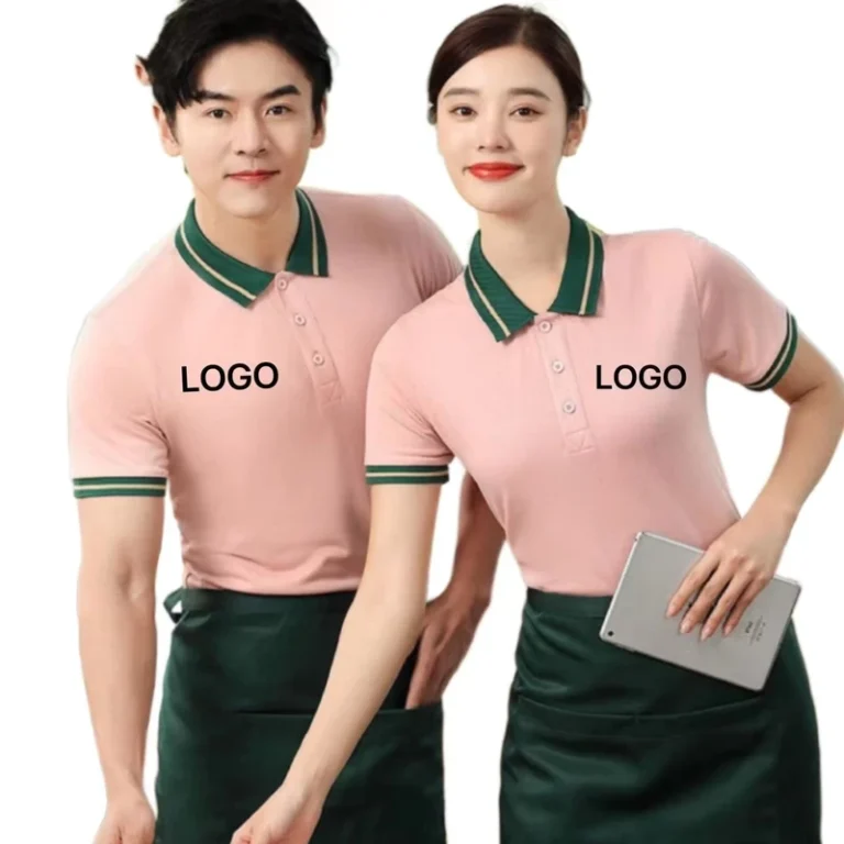 Solid-Color-Polo-Shirts-Summer-Short-Sleeve-Chef-Restaurant-Waiter-Uniform-Tops-Cafe-Flower-Shop-Workwear-T-Shirt-with-Logo