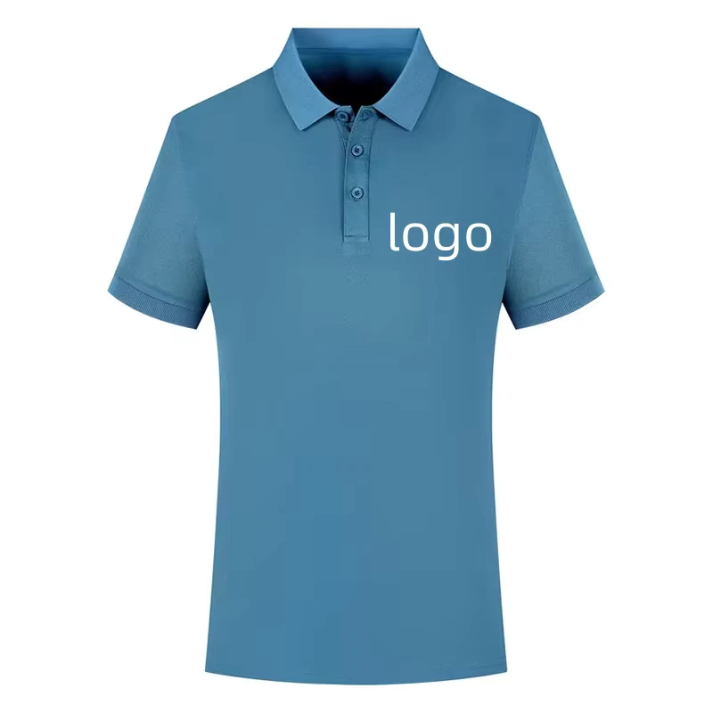 Solid Color Short Sleeve Polo Shirt Workwear Polo Shirt 210g 100% Polyester Customizable Embroidered Logo Polo Shirt
