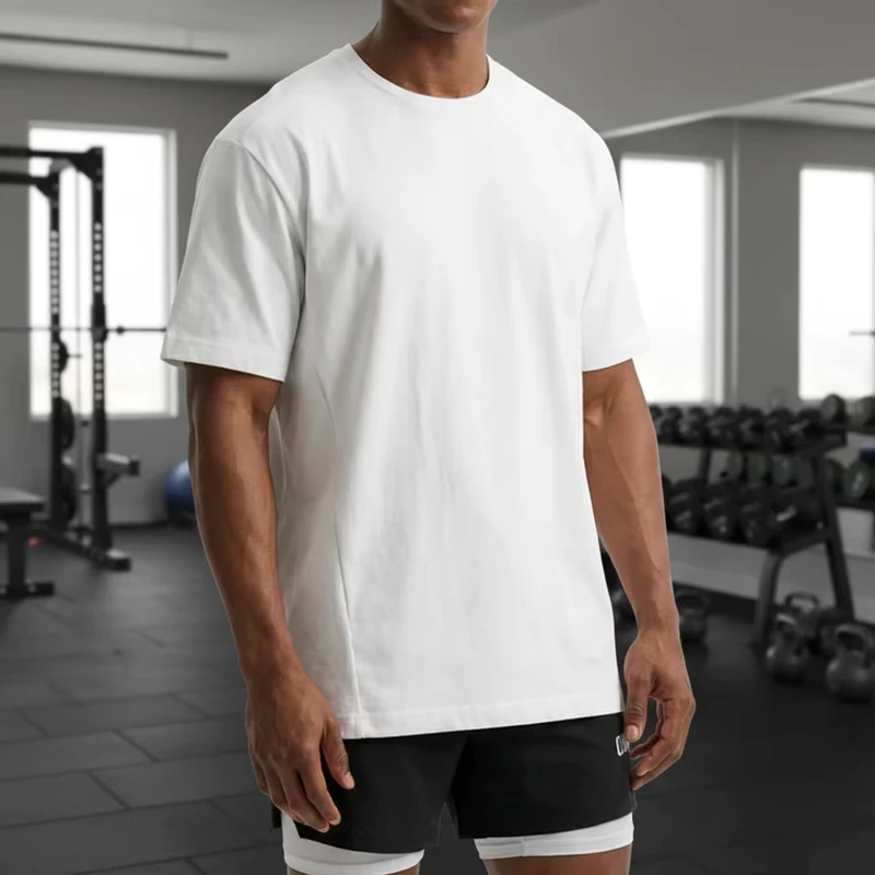 Solid Knitted Breathable Quick Dry Eco Friendly Customized Men Athletic Casual Gym Sports T Shirts