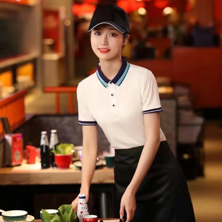 Solid-Red-210g-Jersey-Tshirt-for-Men-and-Women-Blank-Design-Restaurant-Staff-Uniforms-Polo-Neck-Collar-TT-Payment