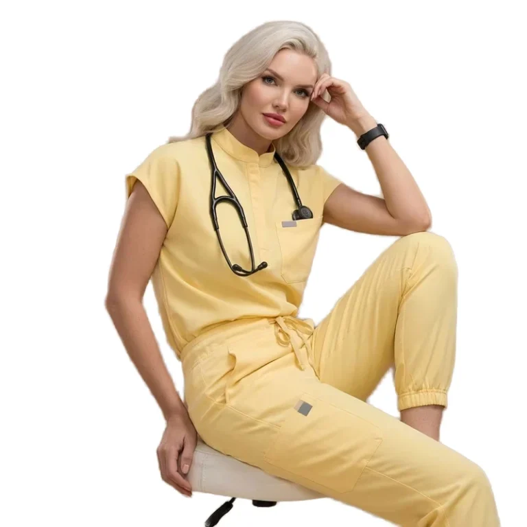 Spandex-Waterproof-Womens-Medical-Scrub-Uniform-Set