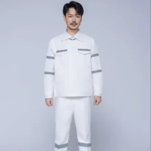 Spring Autumn Anti Scalding Cotton Work Clothes Long Sleeved Welder Pants Reflective Strip for Coal Mine Reflective Strip