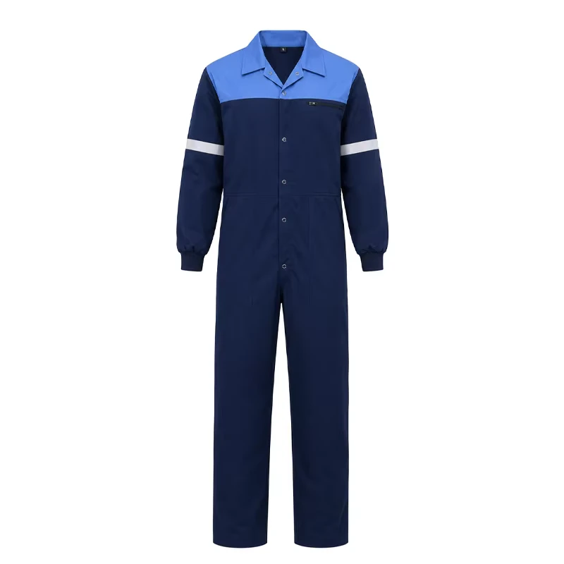 Spring Autumn Color Block Coverall Unisex Hi Visibility Breathable Plus Size Large Pocket Workwear Wear Resistant Dust Proof