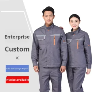 Spring Autumn Long Sleeved Reflective Strip Polyester Unisex Work Coveralls Road Construction Site Power Maintenance