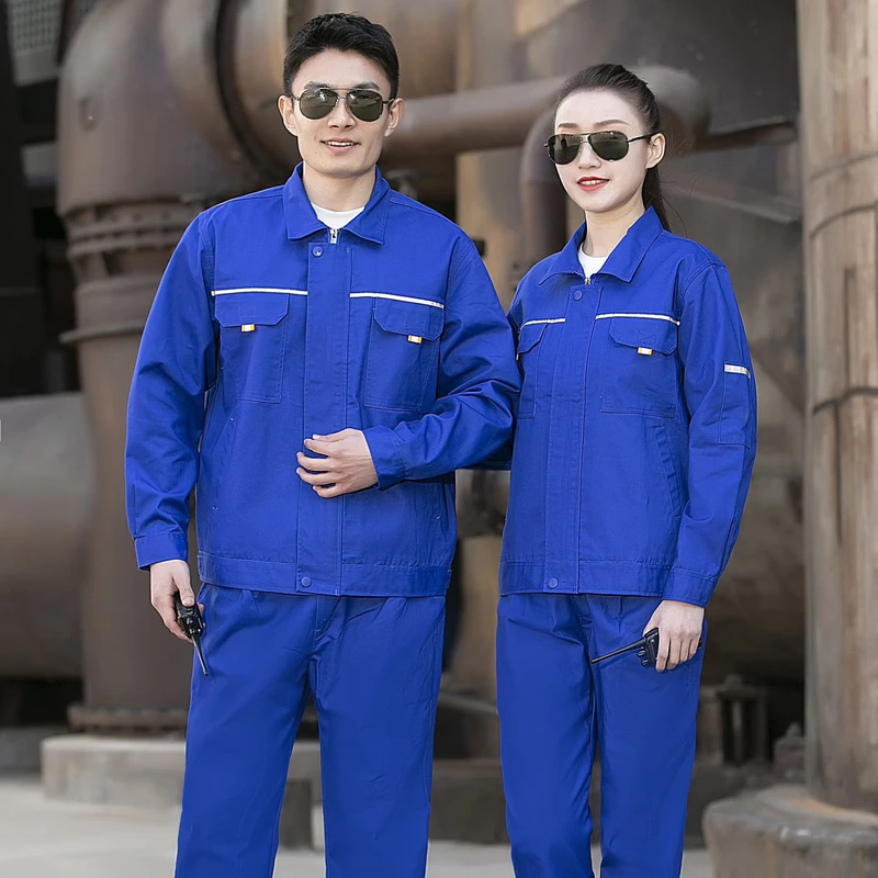 Spring Autumn New Solid Color Uniform Cotton Suit Reflective Strips CE Certified Anti pilling Digital Printed Unisex Hi Workwear