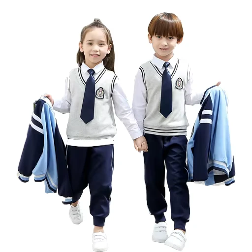 Spring Fall Kids Academic Style Three Piece Uniforms Kindergarten Primary Secondary School Uniform
