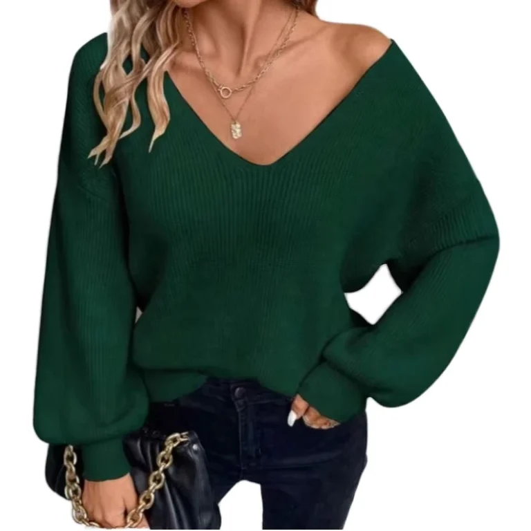 Spring-Woven-Front-Long-sleeved-Casual-Loose-Character-Pattern-Sweater