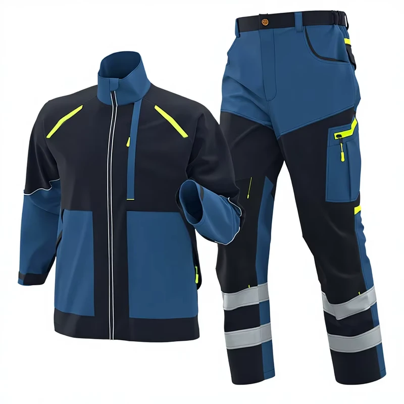 Spring and Autumn Tear-Resistant Moisture-Wicking Polyester Miners' Construction Workwear