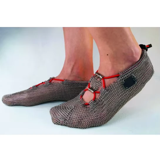 Stainless Steel Chainmail Mesh Shoes for Hiking Trekking Mountaineering and Outdoor Foot Protection