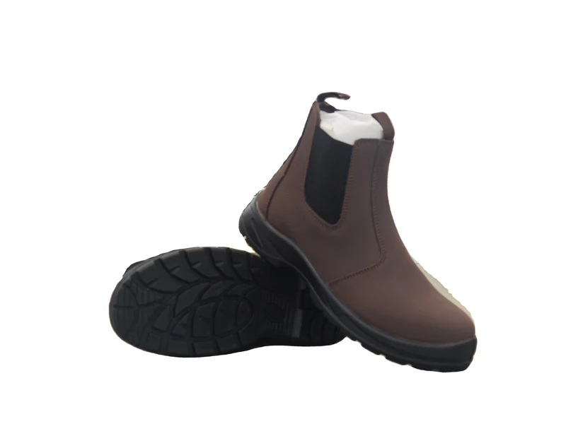 Steel Toe Leather Safety Work Boots Breathable Mesh Lining Anti-Static Factory Construction