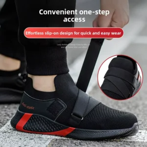 Steel Toe Safety Shoes Anti smash Anti puncture Anti static Non slip Wear resistant Breathable Mesh Lining Rubber Summer Factory