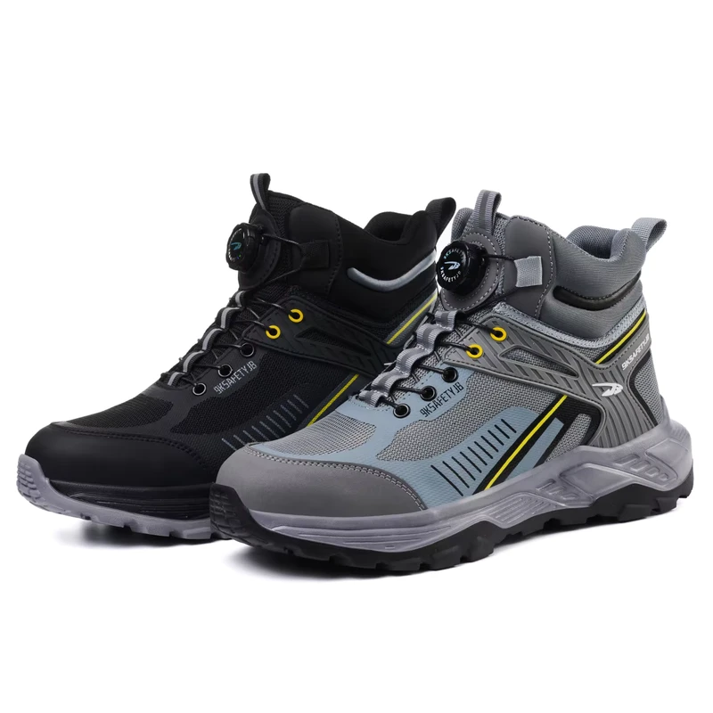 Steel Toe Safety Shoes Style Trendy Designer Sneakers Causal Running Breathable Soft Quick on Off Fashion Safety Footwear