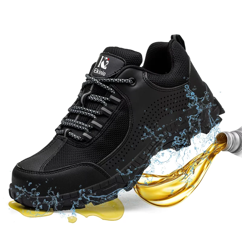 Steel Toe Safety Shoes for Factory & Construction Work Unisex for Midsole Rubber Outsole Durable Anti smashing Puncture proof