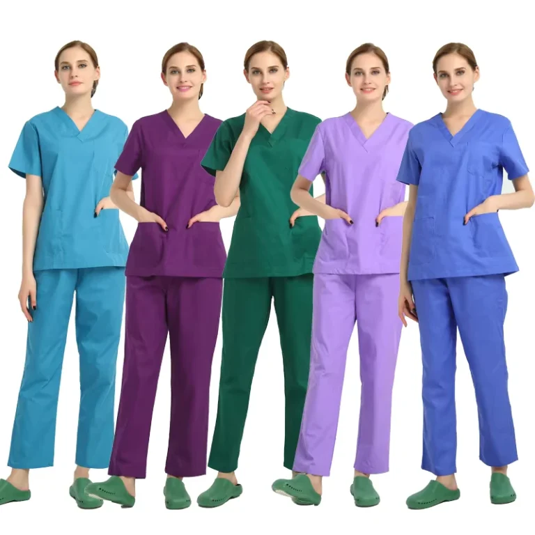 Stretch-Plus-Size-Hospital-Medical-Nurse-Jogger-Scrub-Set-Woven-Cotton