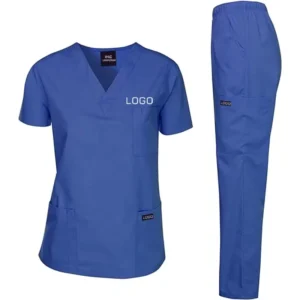 Stretchy Plus-Size Medical Scrub Uniform Set for Men