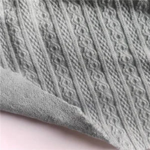 Style 260-330gsm Hacci Jacquard Rib Stripe Loose Knit Fabric for Winter Sweater