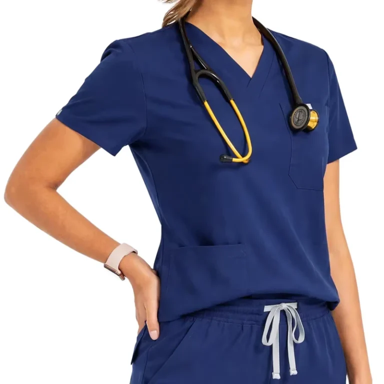 Stylish-Custom-Logo-Stretch-Doctor-Nurse-Surgical-Uniform-Short-Sleeves-Jogger-Pants-Salon-Scrubs-Suits-for-Women