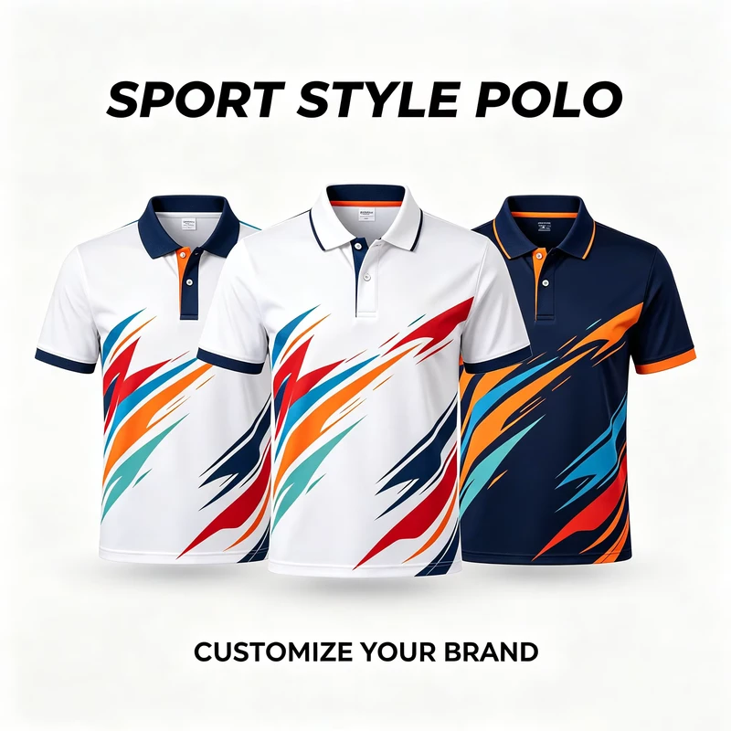 Sublimation All-Over Printed Sports Polo Shirt for Workwear