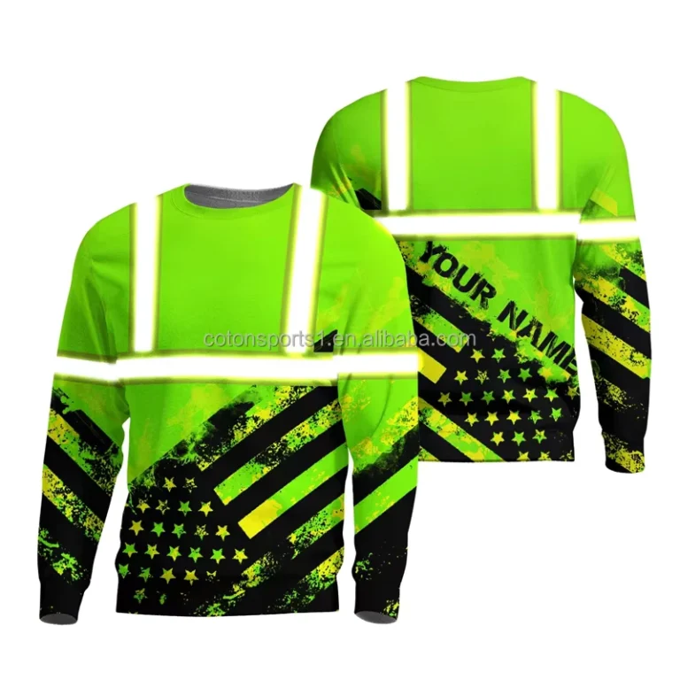 Sublimation-Hi-Vis-UV-Protection-Breathable-Long-Sleeve-T-Shirt-Reflective-Strips-Safety-Roadway-Hi-Vis-Work-Shirt