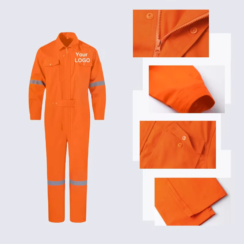 Suit Safety Coverall With Reflector Fire Retardant Uniforms Fireproof Mechanics FR Work Suit Winter Coverall