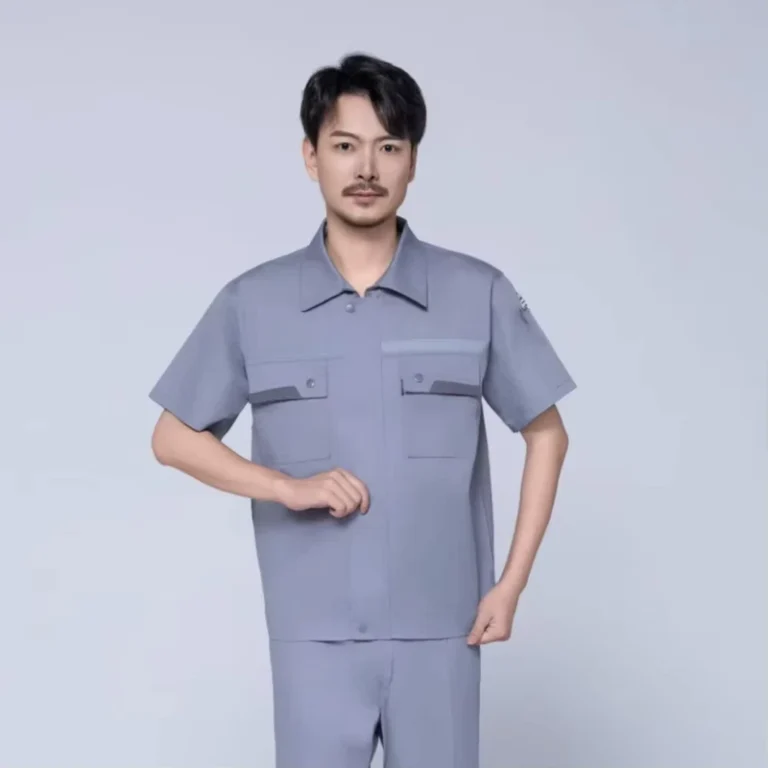 Summer-Anti-static-T-shirt-Stand-Collar-Work-Clothes-Cool-Wear-resistant-Breathable